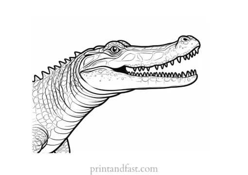 crocodile coloring page simple