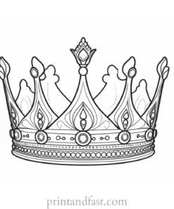 crown coloring page detailed