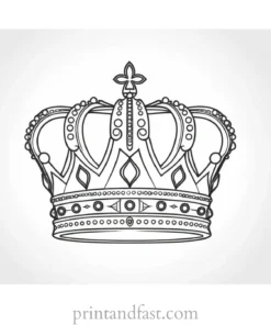 crown coloring page patterned