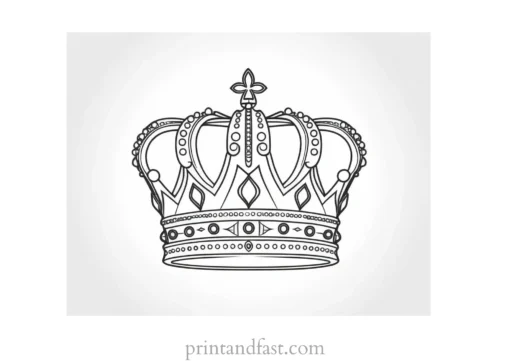 crown coloring page patterned