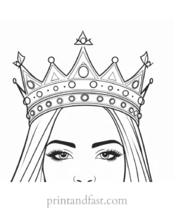 crown coloring page queen