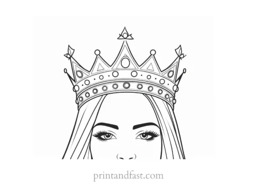 crown coloring page queen