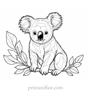 custom Koala Coloring Page