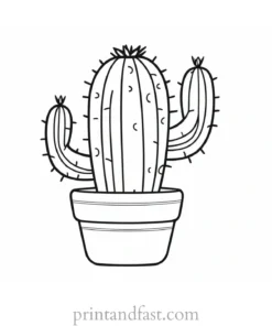 cute Cactus Coloring Page