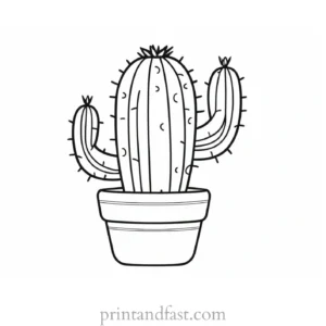 cute Cactus Coloring Page