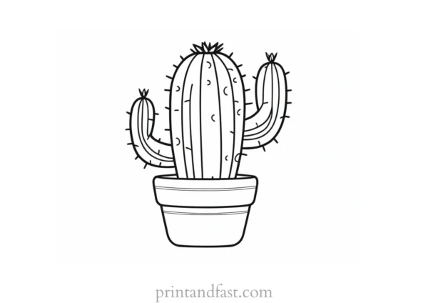 cute Cactus Coloring Page