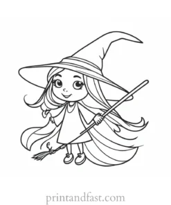 cute Witch Coloring Page