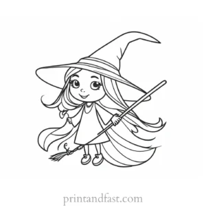 cute Witch Coloring Page