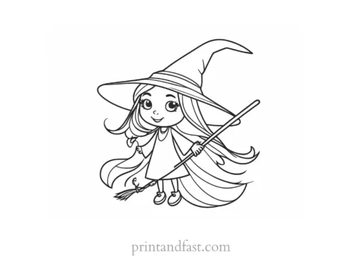 cute Witch Coloring Page