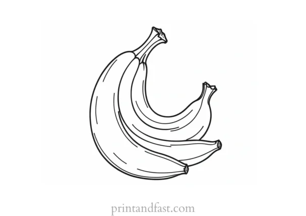 cute banana coloring page