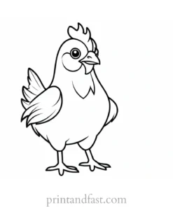 cute chicken coloring page