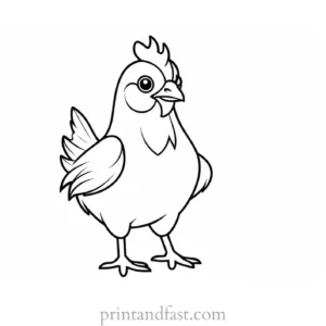 cute chicken coloring page