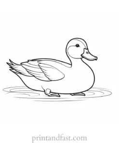 cute duck coloring page