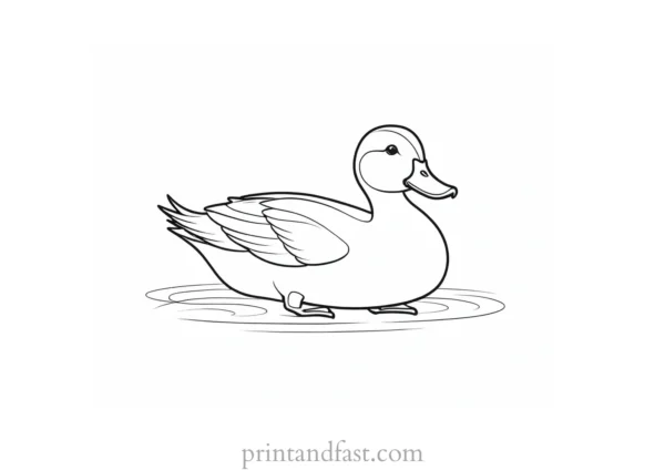 cute duck coloring page