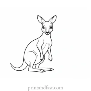 cute kangaroo coloring page