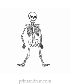 cute skeleton coloring page