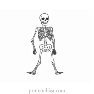 cute skeleton coloring page