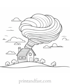 cute tornado coloring page