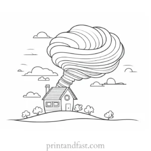 cute tornado coloring page