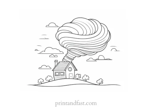 cute tornado coloring page