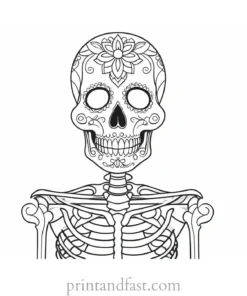 day of the Dead skeleton coloring page