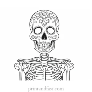 day of the Dead skeleton coloring page