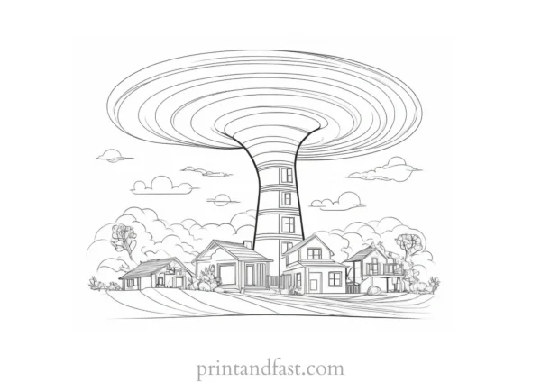 decorative tornado coloring page