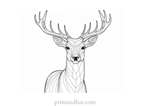 deer coloring page hard