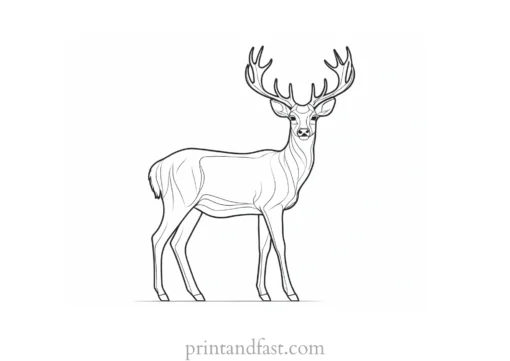 deer coloring page realistic