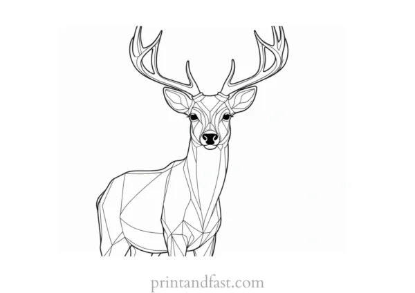 deer coloring page winter