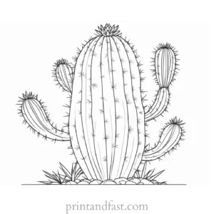 detailed Cactus Coloring Page