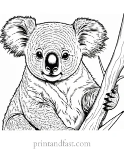 detailed Koala Coloring Page