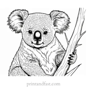 detailed Koala Coloring Page