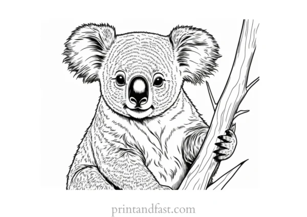 detailed Koala Coloring Page