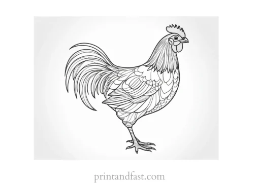 detailed chicken coloring page