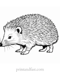 detailed hedgehog coloring page