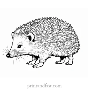 detailed hedgehog coloring page