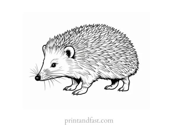 detailed hedgehog coloring page