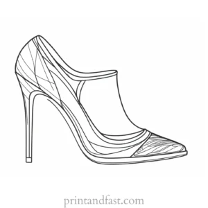 detailed shoe coloring page