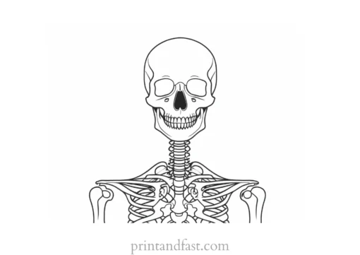 detailed skeleton coloring page