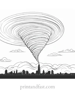 detailed tornado coloring page