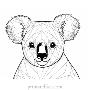 digital Koala Coloring Page