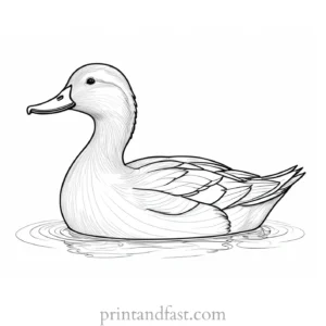 duck coloring page for adults