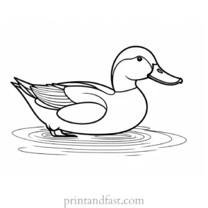 duck coloring page for preschoolers