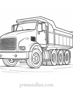 dump truck coloring page activity