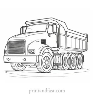 dump truck coloring page activity