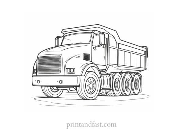 dump truck coloring page activity