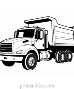 dump truck coloring page cartoon