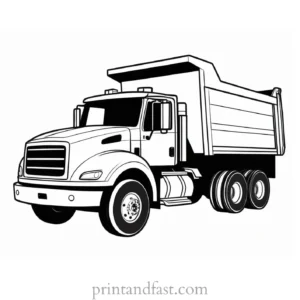 dump truck coloring page cartoon