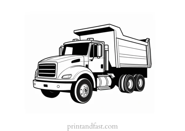 dump truck coloring page cartoon